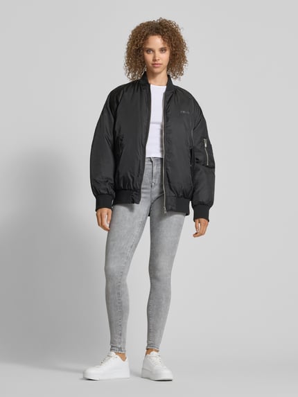 ONLY Skinny fit jeans in used-look, model 'POWER' Middengrijs - 1