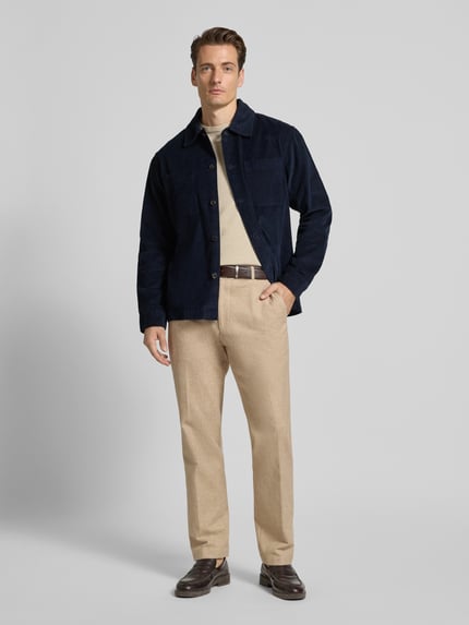 Selected Kurtka koszulowa o kroju regular fit z czystej bawełny model ‘REGTATE’ Ciemnoniebieski 1