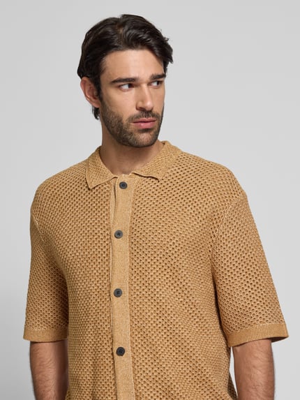 Selected Relaxed fit poloshirt van puur katoen, model 'GINGER' Lichtbruin - 3