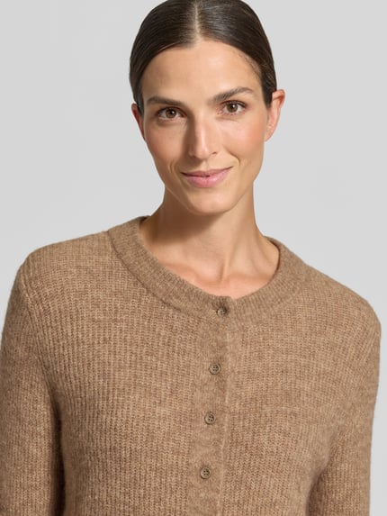 OPUS Cardigan Modell 'Dreni' aus Alpaka Mix Taupe 3