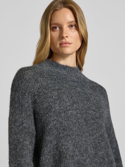 Neo Noir Oversized Strickpullover mit Woll-Anteil Modell 'Paulina' Anthrazit 3
