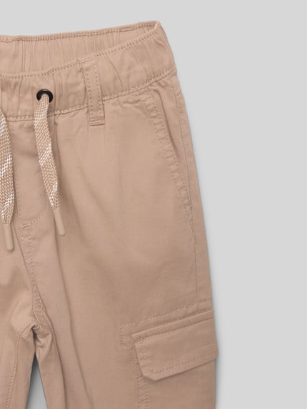 s.Oliver RED LABEL Slim fit cargobroek van gevoerde katoenmix Beige - 2