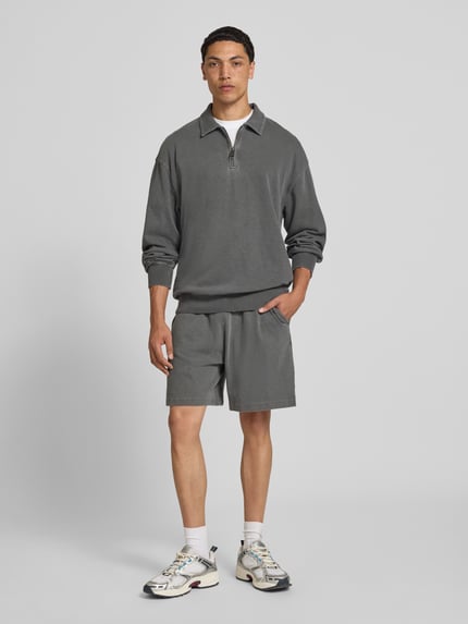 Carhartt Work In Progress Sweatshirt mit Polokragen Anthrazit 1