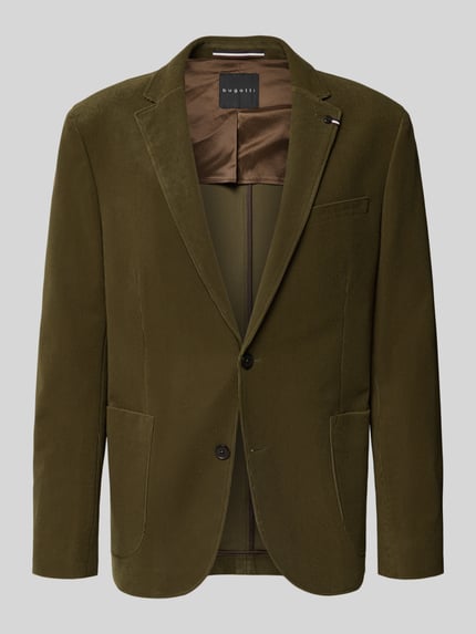 Produktfoto, Slim Fit 2-Knopf-Sakko aus Cord van bugatti in olijfgroen, reverskraag, opgestikte zakken, heren, cord, slim fit