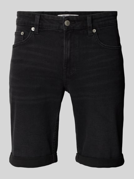ONLY & SONS Regular Fit Jeansshorts aus Baumwoll-Mix Black 2
