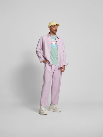 MAISON KITSUNÉ T-Shirt mit Label-Stitching Mint 1