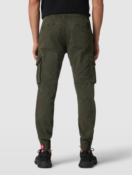 Alpha Industries Cargobroek met labeldetails, model 'Twill' Zwart - 5