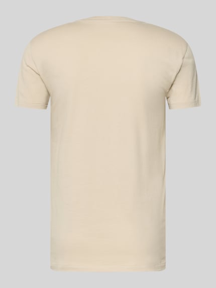 Męski model nosi Slim Fit T-Shirt aus reiner Baumwolle im 3er-Pack von Polo Ralph Lauren Underwear, jednolity kolor, jersey, logo, krótki rękaw, krój slim fit, dekolt okrągły, widok całej sylwetki z tyłu