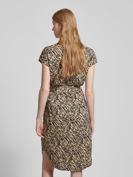 PIECES Midikleid mit Allover-Print Modell 'NYA' Sand 5