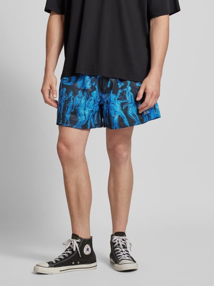 MARKET Sweatshorts mit Allover-Muster Modell 'MALICE' Black 4