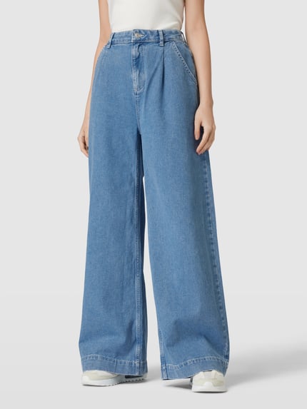 NOISY MAY® Flared jeans met knoop- en ritssluiting, model 'KENJA' Jeansblauw - 4