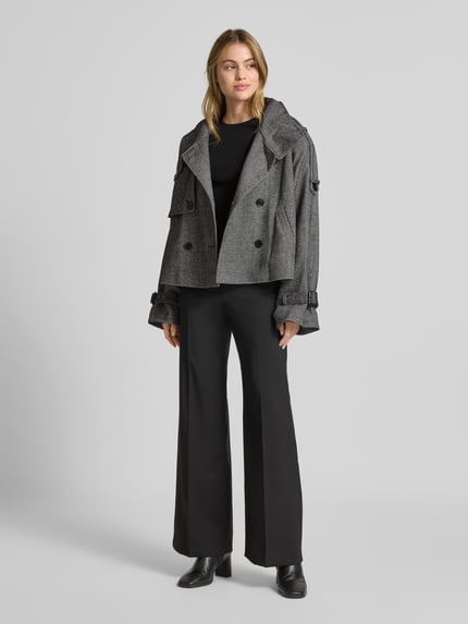 Gestuz Jacke mit Woll-Anteil und Stehkragen Mittelgrau 1