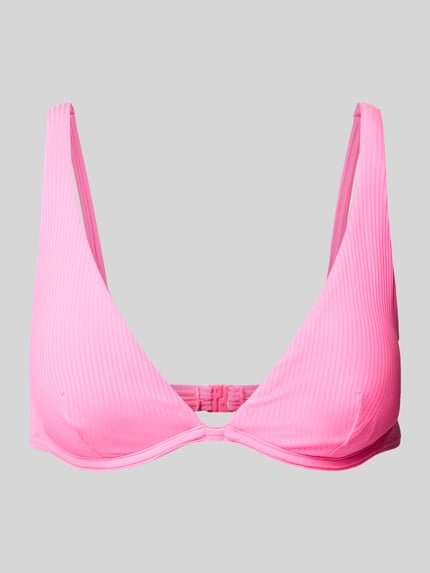 Venice Beach Bikini-Oberteil in Ripp-Optik Modell 'Lucky' Pink 1