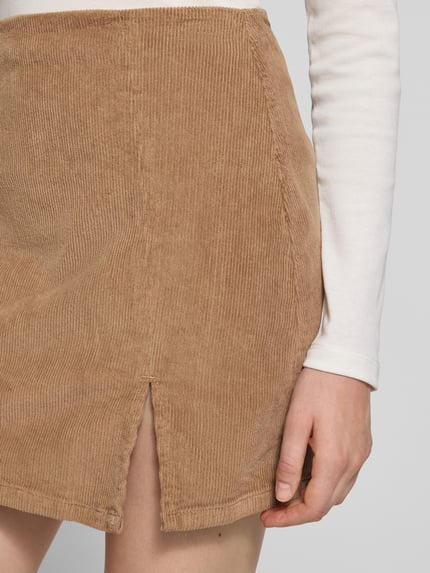VERO MODA Spódnica mini o rozkloszowanym kroju z mieszanki bawełny model ‘LULA’ Piaskowy 3