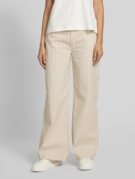 Buena Vista Wide Leg Hose aus Baumwoll-Mix mit Leinen-Anteil Beige 4