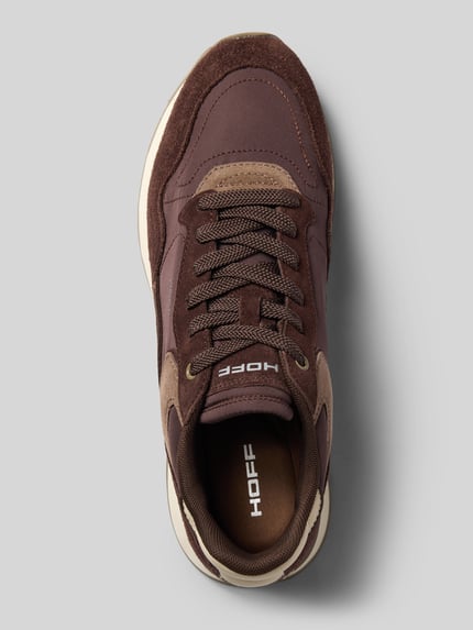 Produktfoto, Sneaker aus Leder-Mix mit Logo-Detail Modell 'City' von HOFF, braune Töne, abgerundete Passform, profilierte Sohle, Damen Sneaker