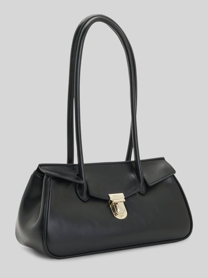 HUGO Umhängetasche mit goldfarbenem Drehverschluss Modell 'Quinley' Black 3