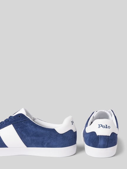 Polo Ralph Lauren Leren sneakers met logostitching, model 'COURT' Donkerblauw - 2