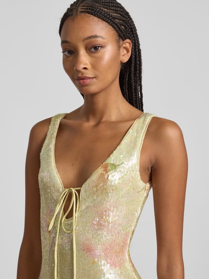 Bardot Cocktailjurk met druppelvormige hals, model 'ELODA' Lichtgroen - 3