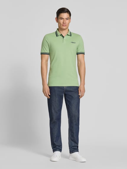 s.Oliver RED LABEL Koszulka polo o kroju regular fit z mieszanki bawełny Zielony 1