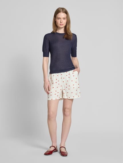 VERO MODA Regular Fit Shorts mit elastischem Bund Modell 'ODETTE' Weiss 1