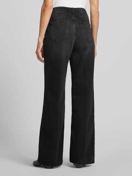 s.Oliver RED LABEL Wide leg jeans van katoenmix Zwart - 5