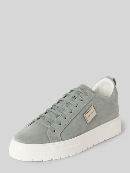 Antony Morato Sneakers van leer met labeldetail Lindegroen - 1