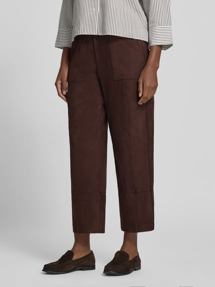 OPUS PANTS Regular Fit Lederhose mit Cargo-Taschen Dunkelbraun 4