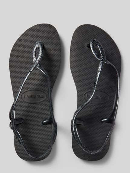 Produktfoto, sandalen met logodetail van Havaianas, afgeronde pasvorm, open hiel, teenslippers, hakhoogte maat 39/40: 1 cm