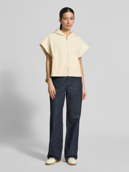 MAX&Co. loose fit sweatjack van katoenmix model 'GATTINI' Lichtgeel - 1