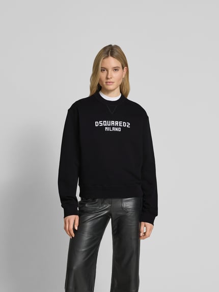 Dsquared2 Bluza o kroju oversized z nadrukiem z logo Czarny 4