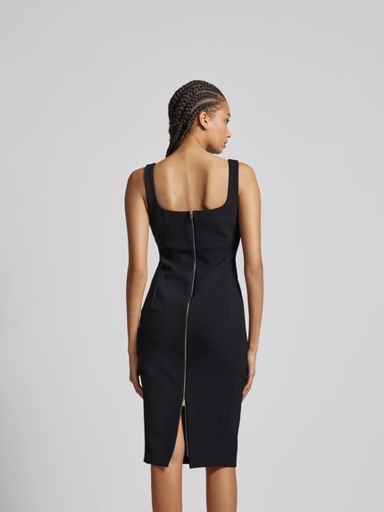 Victoria Beckham Midi-jurk met vierkante hals Zwart - 5