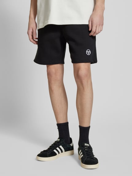 Sergio Tacchini Szorty z dzianiny dresowej o kroju regular fit z wyhaftowanym logo model ‘SIMBA’ Czarny 4