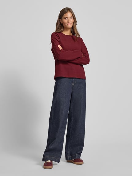 s.Oliver RED LABEL Regular Fit Pullover aus Baumwoll-Mix Bordeaux 1