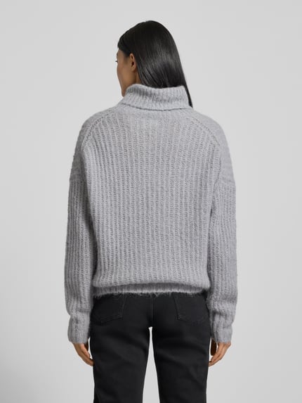 Fynch-Hatton Relaxed Fit Rollkragenpullover aus Alpaka-Mix in Strick-Optik Hellgrau Melange 5