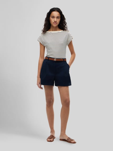 Tommy Hilfiger Regular Fit T-Shirt aus reiner Baumwolle mit Knopf-Details Ecru 1