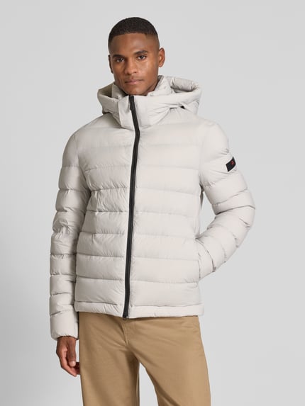 Peuterey Steppjacke mit Reißverschluss Modell 'BOGGS' Hellgrau 4