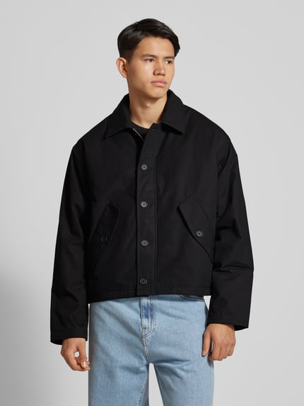 Weekday Hemdjacke mit Knopfleiste Modell 'Andy' BLACK 4