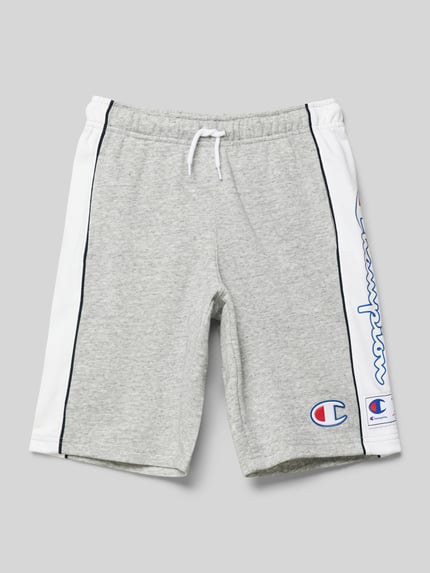 Champion Bermudas mit Label-Print Mittelgrau Melange 1
