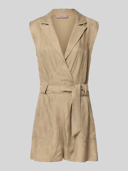 GUESS Playsuit met strikceintuur, model 'AMIA' Kaki - 2