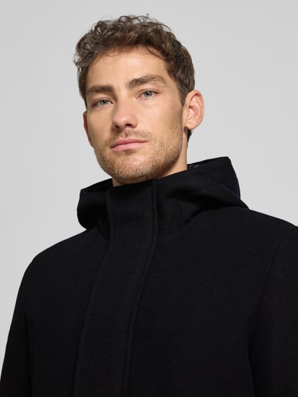 Manuel Ritz Webpelzjacke aus Woll-Mix Marine 3
