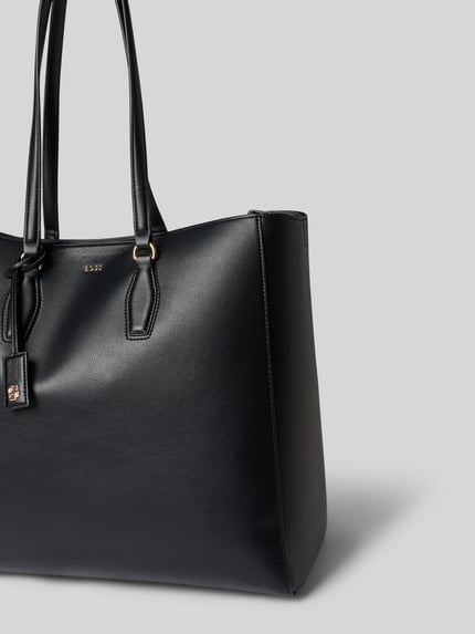 Produktfoto, Shopper mit Logo-Prägung Sandy New Tote von BOSS, unifarbenes Design in Lederoptik, Logo-Prägung, Nähte, Tragehenkel, rechteckige Form, Hauptfach