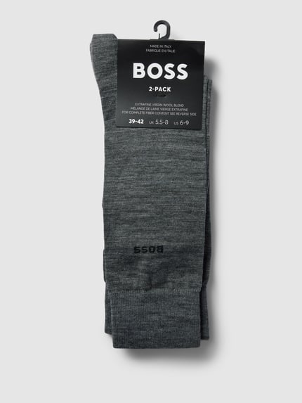 BOSS Sokken van een mix van katoen en wol in een set van 2 Middengrijs - 3