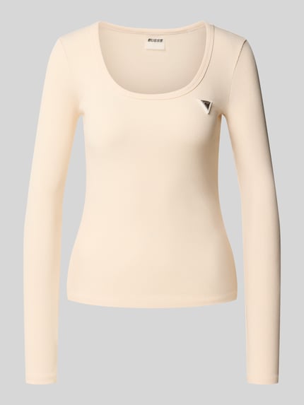 Shirt met lange mouwen in riblook model 'COLETTE' Shop The Look MANNEQUINE