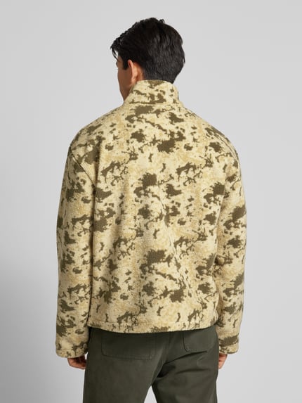 PEGADOR Teddyfelljacke mit Label-Stitching Modell 'JOHNSON' Oliv Melange 5