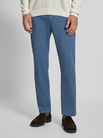 BOSS Orange Regular fit chino van katoenmix Koningsblauw - 4
