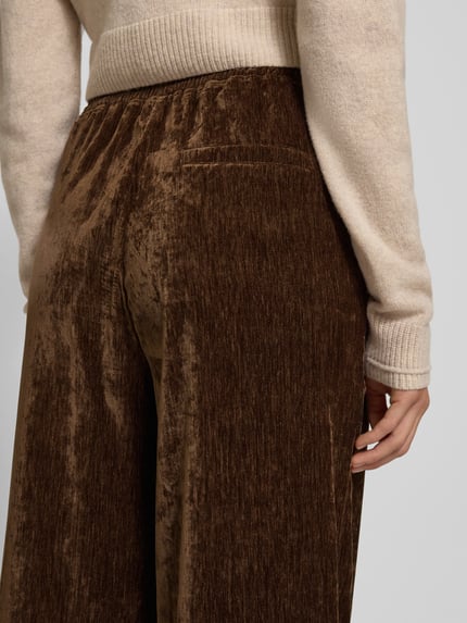 Jake*s Casual Samthose mit elastischem Bund Dunkelbraun 3