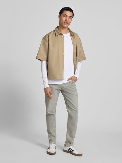 Pepe Jeans Tapered Fit Jeans aus Baumwoll-Mix Modell 'STANLEY' Khaki 1