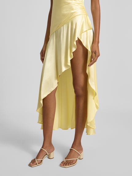 Bardot Abendkleid mit Nahtreißverschluss Modell 'LORENZA' Hellgelb 3