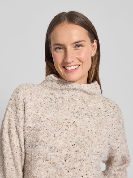 FREE/QUENT Strickpullover mit gerippten Abschlüssen Modell 'Grsnemes' Beige 3